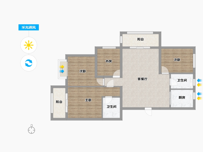 河北省-石家庄市-博远嘉苑-101.98-户型库-采光通风