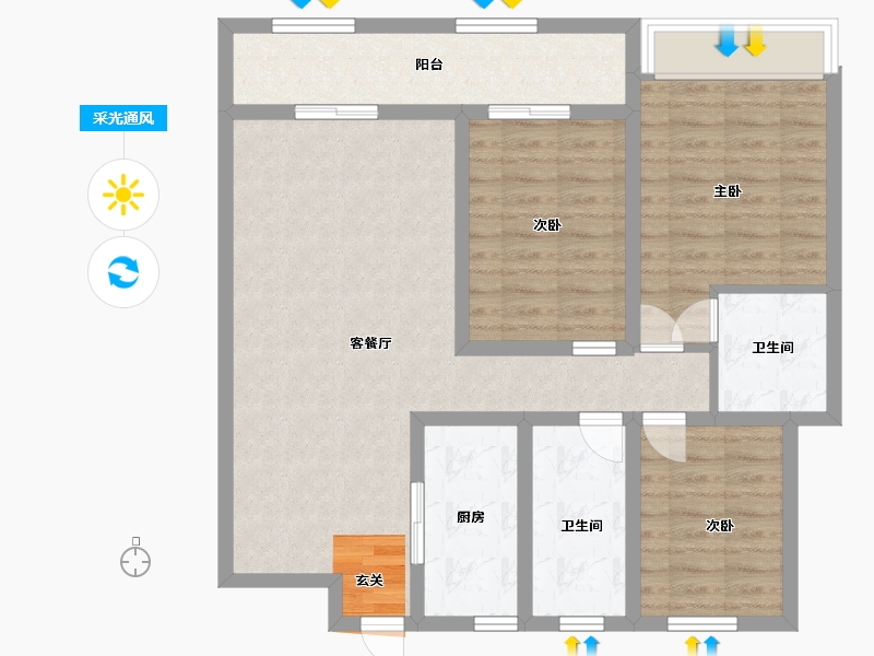 河南省-周口市-汇林绿洲-92.00-户型库-采光通风