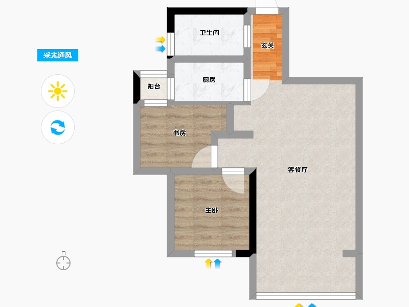 四川省-成都市-空港云尚-52.74-户型库-采光通风