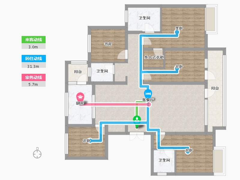 河北省-唐山市-富力盛悦府-127.25-户型库-动静线