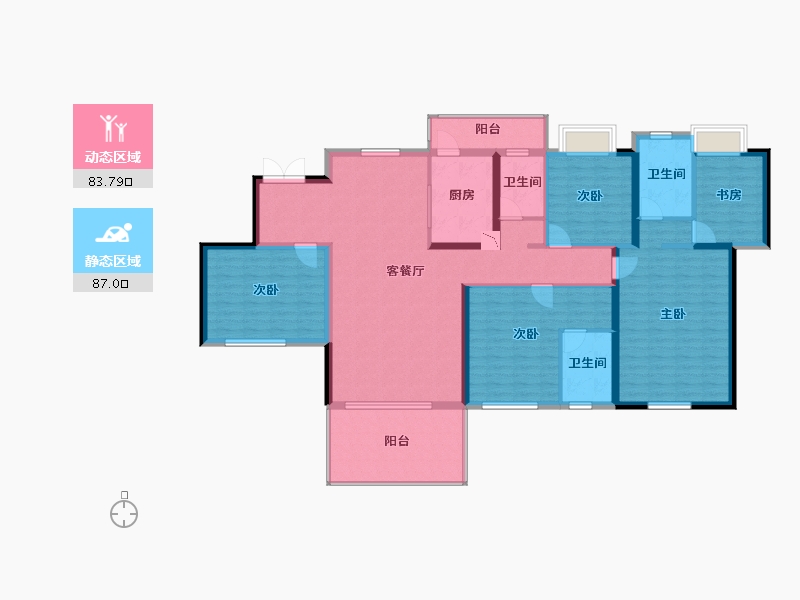 湖南省-长沙市-广晟江山帝景-154.73-户型库-动静分区