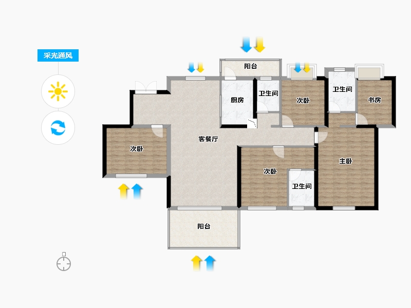 湖南省-长沙市-广晟江山帝景-154.73-户型库-采光通风