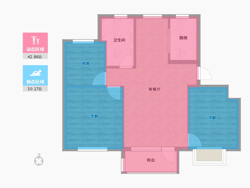 辽宁省-大连市-泰山7号-65.94-户型库-动静分区