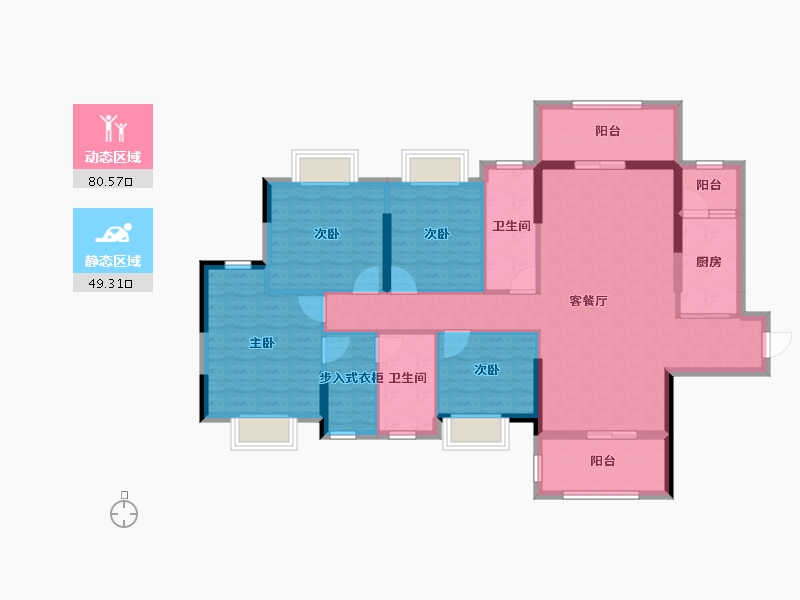 广东省-江门市-国汇豪庭-116.34-户型库-动静分区