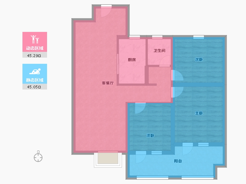 山东省-菏泽市-中南花城-80.00-户型库-动静分区