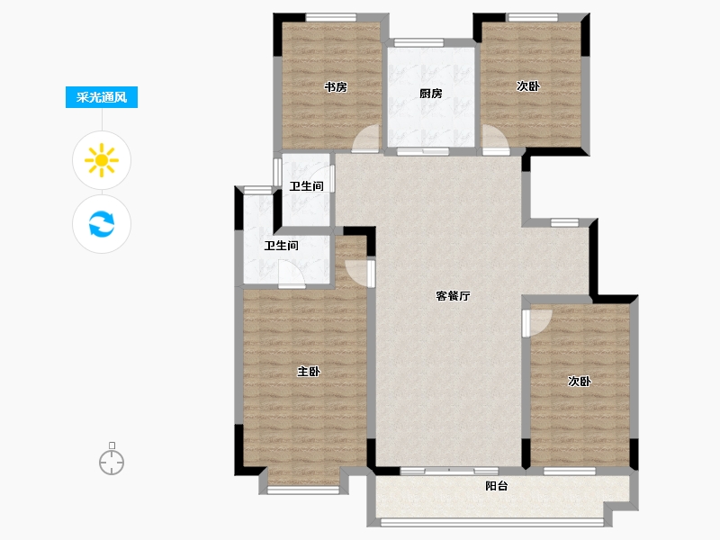 江苏省-徐州市-融悦府-134.00-户型库-采光通风