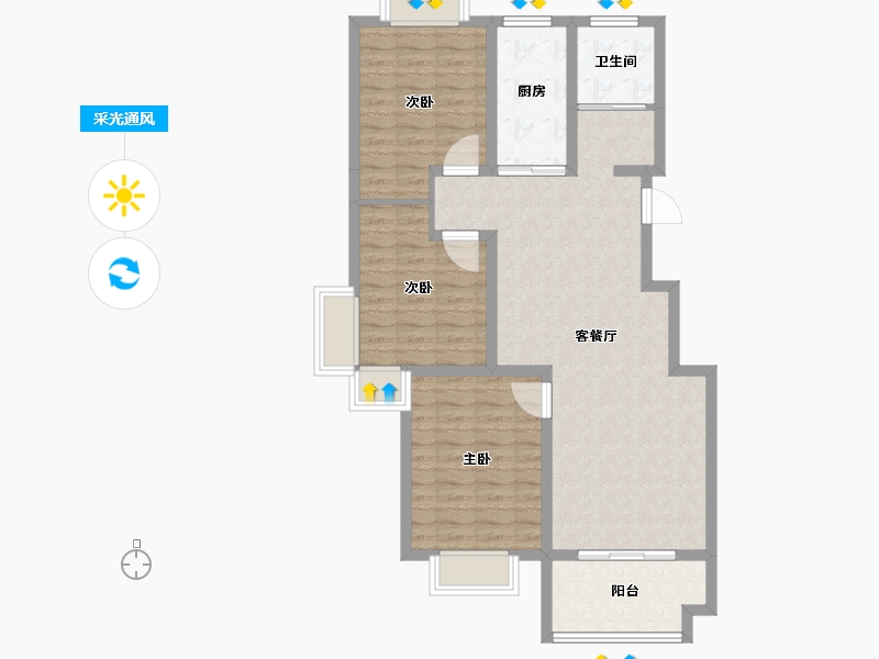 山东省-日照市-嘉和花园-93.00-户型库-采光通风