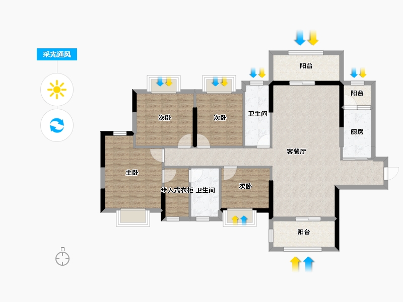 广东省-江门市-国汇豪庭-116.34-户型库-采光通风