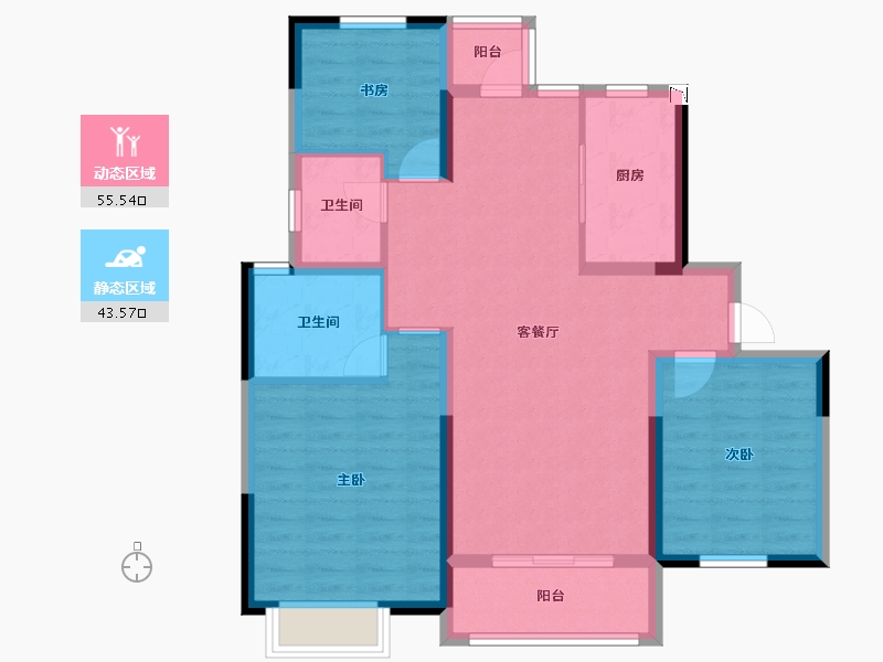 上海-上海市-光明金山府-88.52-户型库-动静分区