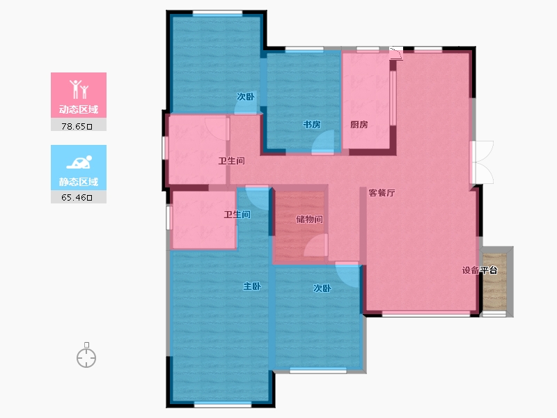 安徽省-六安市-太古臻城-131.70-户型库-动静分区