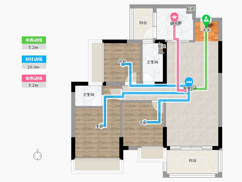 广东省-惠州市-侨康名轩-81.04-户型库-动静线