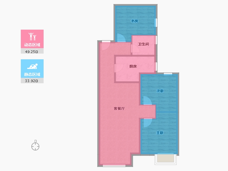 天津-天津市-天津津南新城-74.65-户型库-动静分区