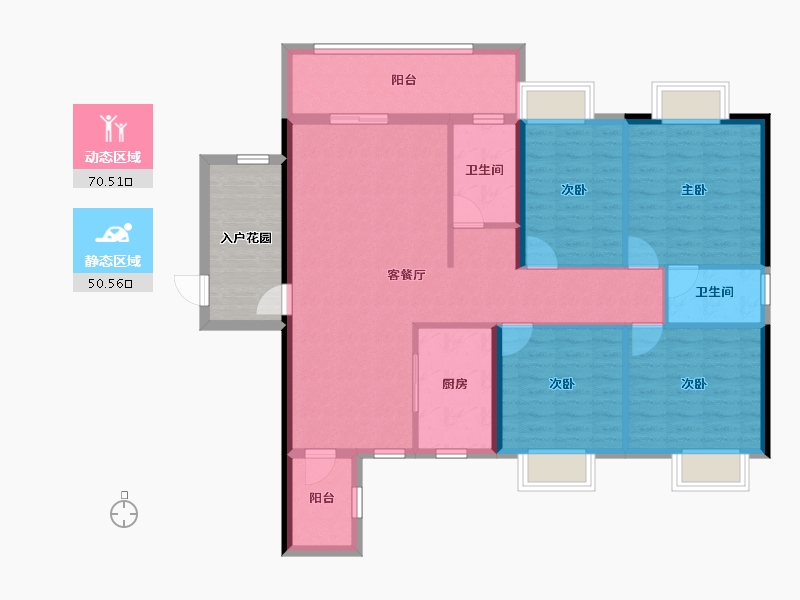 湖南省-郴州市-乾通・时代广场-117.14-户型库-动静分区