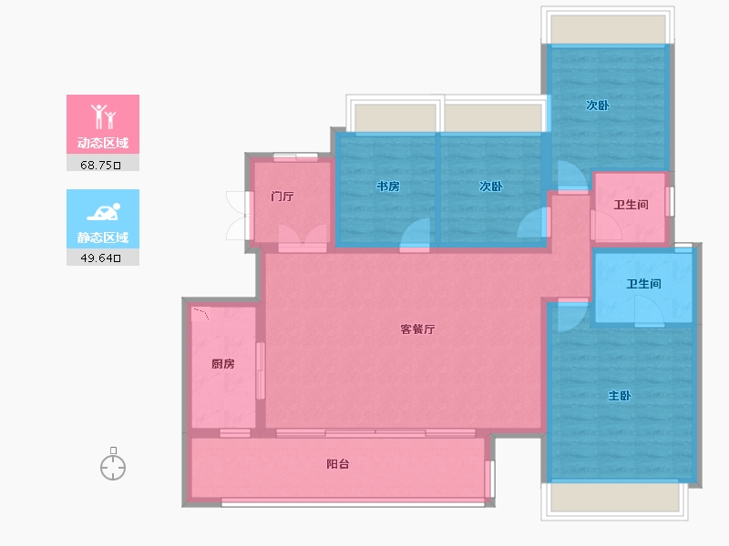 四川省-成都市-首创禧瑞锦江-106.70-户型库-动静分区