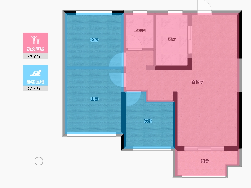 河南省-郑州市-万科城-64.58-户型库-动静分区