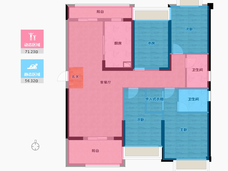 湖北省-武汉市-航城丽都-113.62-户型库-动静分区