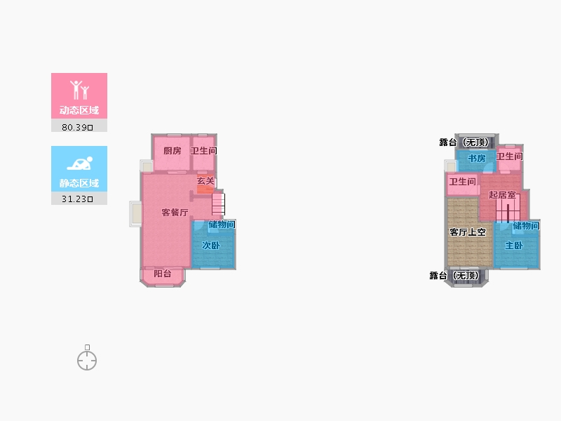 湖北省-武汉市-金地・保利・褐石公馆-120.84-户型库-动静分区