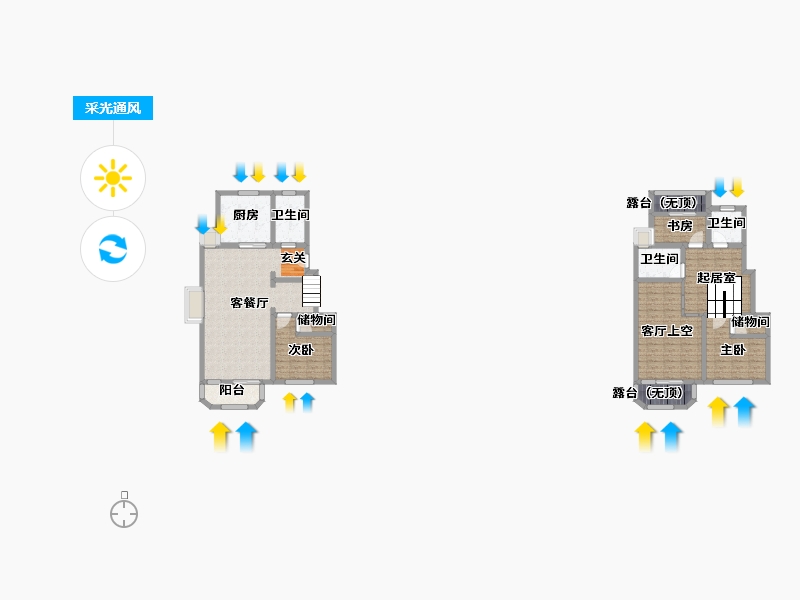 湖北省-武汉市-金地・保利・褐石公馆-120.84-户型库-采光通风