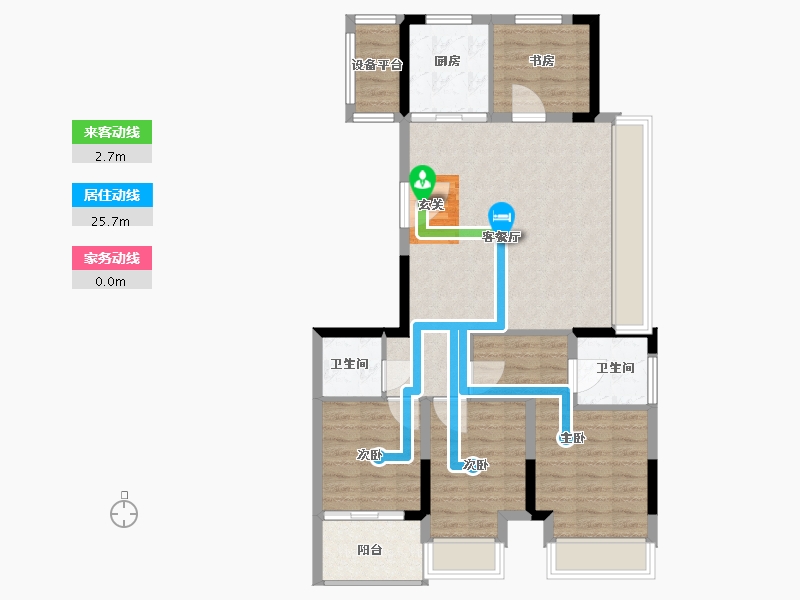 浙江省-杭州市-禧瑞江南府-91.71-户型库-动静线