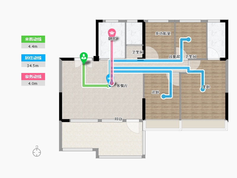 山东省-济宁市-碧桂园济州府珺林堂-150.00-户型库-动静线