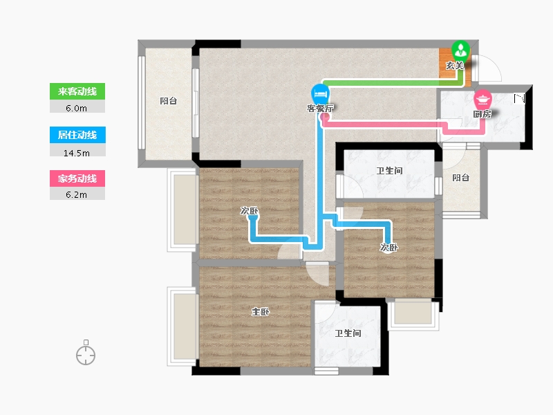 四川省-成都市-王府花园御锦苑-90.91-户型库-动静线