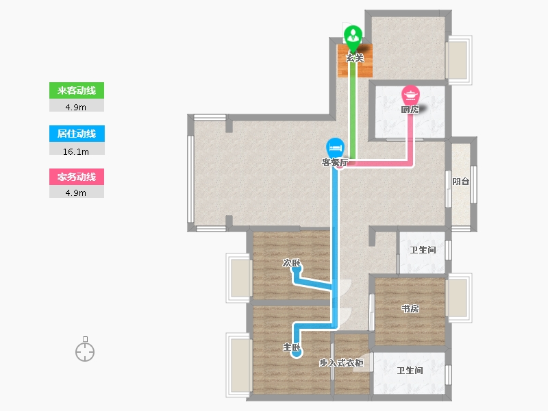 湖北省-武汉市-幸福湾-110.63-户型库-动静线