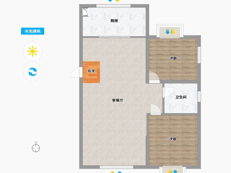 甘肃省-兰州市-兰州林业厅家属楼-86.86-户型库-采光通风