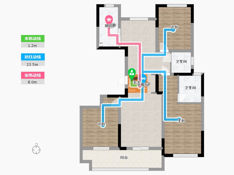 湖北省-武汉市-华发中城中央公园-104.84-户型库-动静线