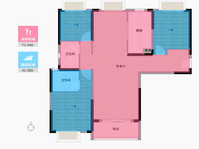 湖北省-武汉市-花样年・花好园-102.40-户型库-动静分区