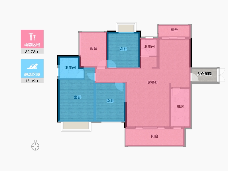 湖南省-长沙市-丽景名苑-116.13-户型库-动静分区