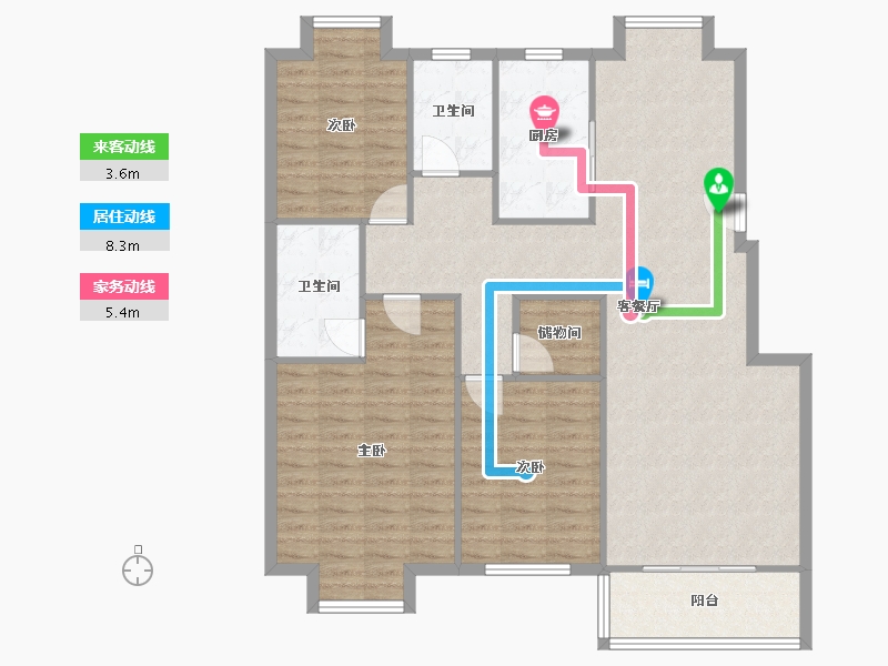 浙江省-杭州市-闲林山水-113.71-户型库-动静线