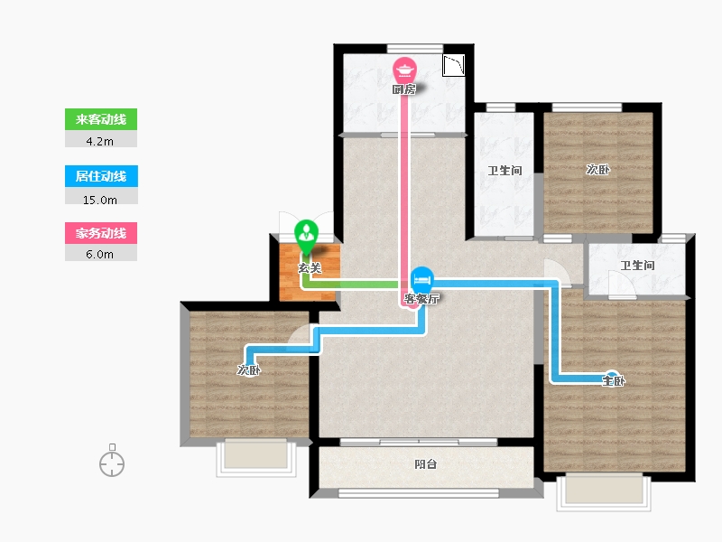 青海省-西宁市-正荣・紫阙台-113.72-户型库-动静线