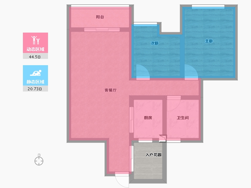 河南省-郑州市-金沙湖高尔夫观邸-60.74-户型库-动静分区