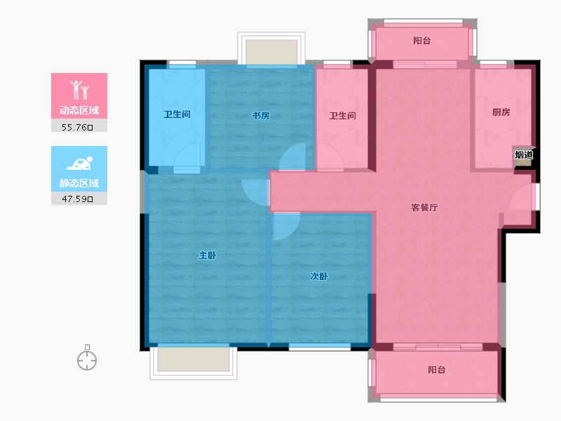 湖北省-武汉市-新力雅园-93.59-户型库-动静分区