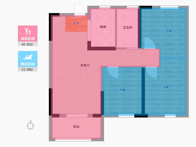 湖北省-武汉市-正商书香华府-70.12-户型库-动静分区