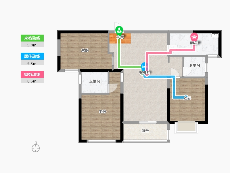 湖北省-武汉市-融创珞瑜路95号-91.77-户型库-动静线