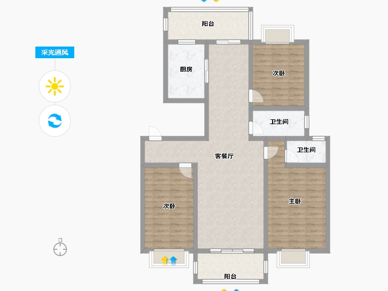 河南省-平顶山市-盛世御源-110.00-户型库-采光通风