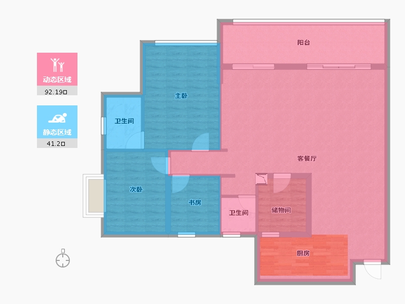 贵州省-黔南布依族苗族自治州-水岸铭门-122.00-户型库-动静分区