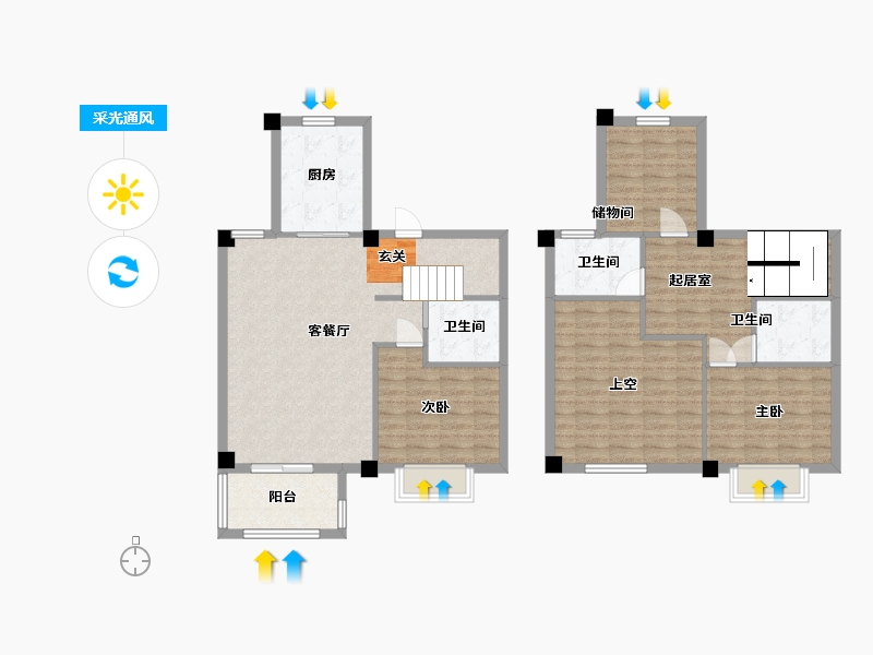 福建省-福州市-碧桂园・铂�h府-119.42-户型库-采光通风