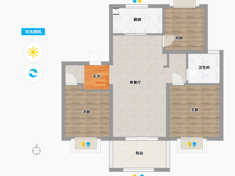 江苏省-南京市-平澜府-78.40-户型库-采光通风