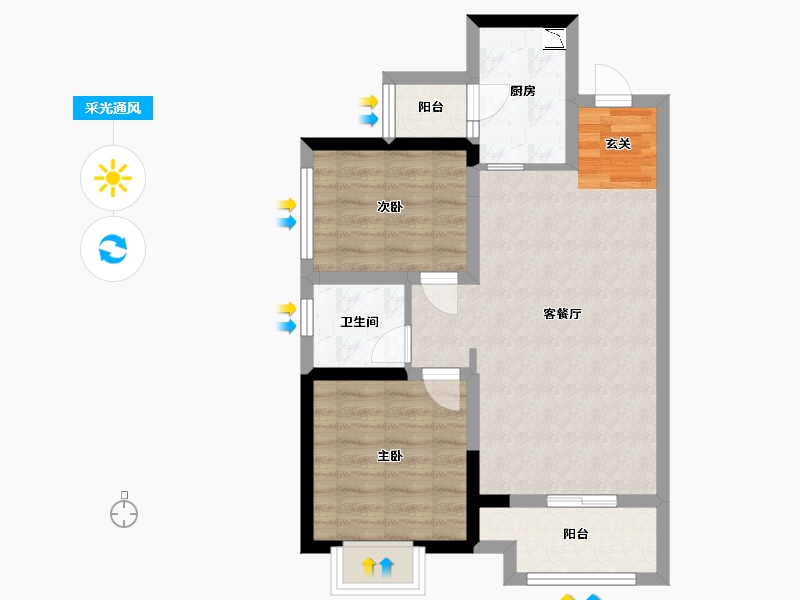 广东省-广州市-广州融创文旅城-59.79-户型库-采光通风