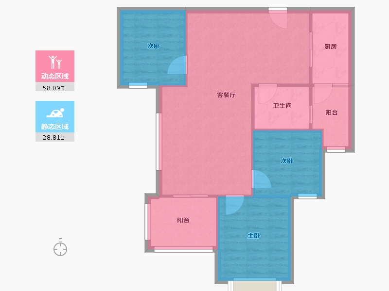 辽宁省-沈阳市-沈阳恒大名都-79.28-户型库-动静分区