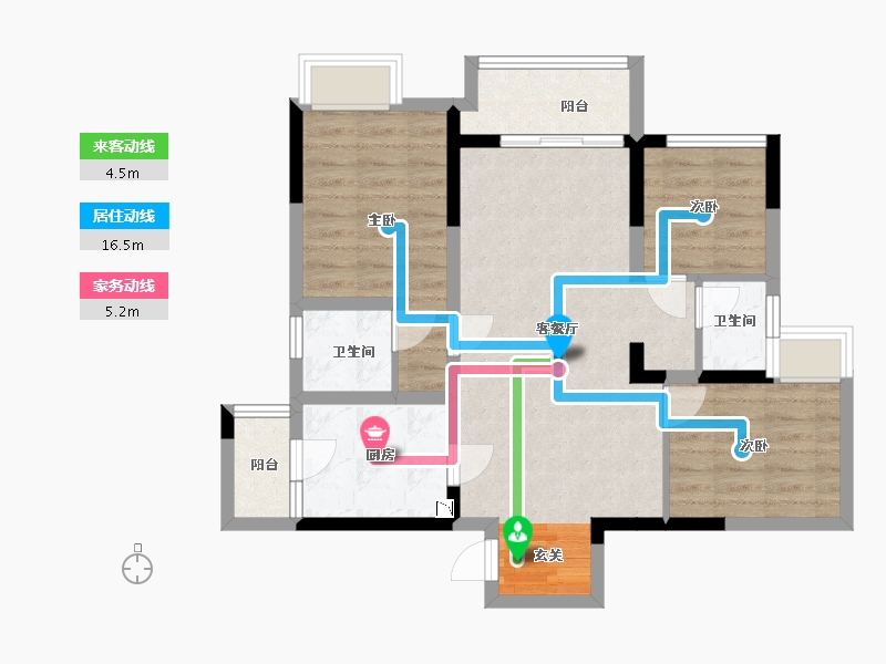 重庆-重庆市-金科联发�|悦府-73.05-户型库-动静线