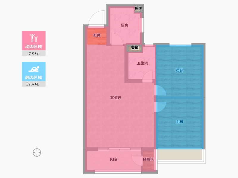 山东省-烟台市-正荣悦东府-63.00-户型库-动静分区