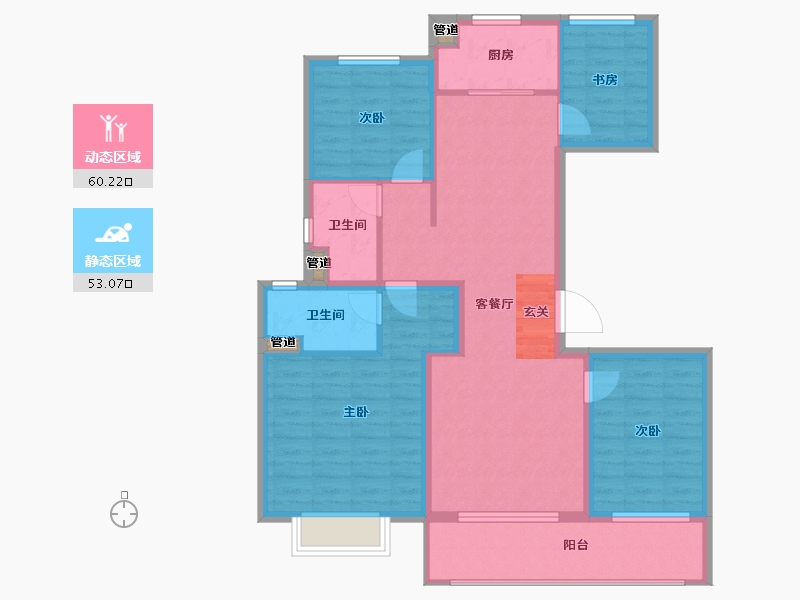 江苏省-南京市-佳兆业悦峰府-103.01-户型库-动静分区