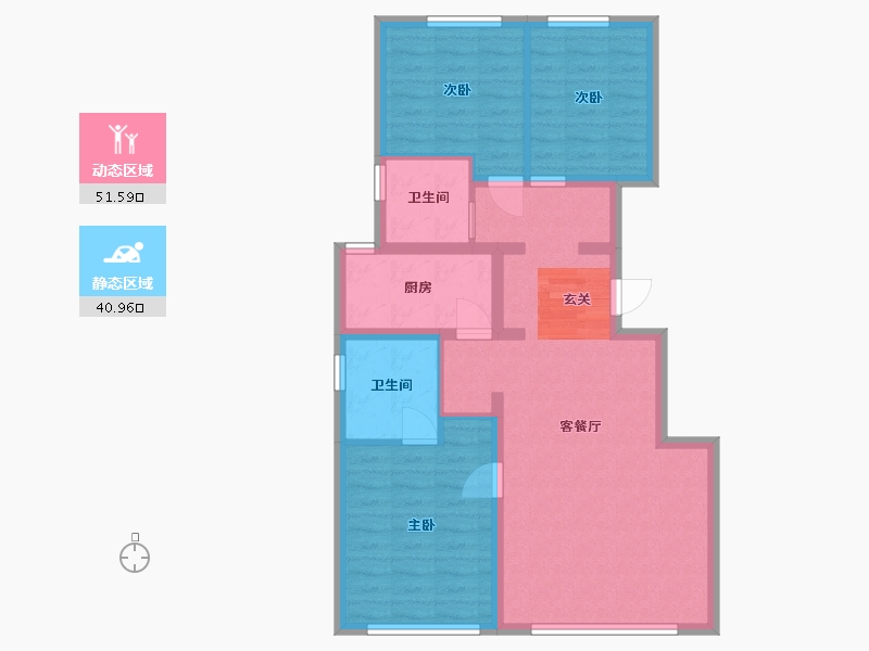 内蒙古自治区-赤峰市-中天桃花源-82.61-户型库-动静分区