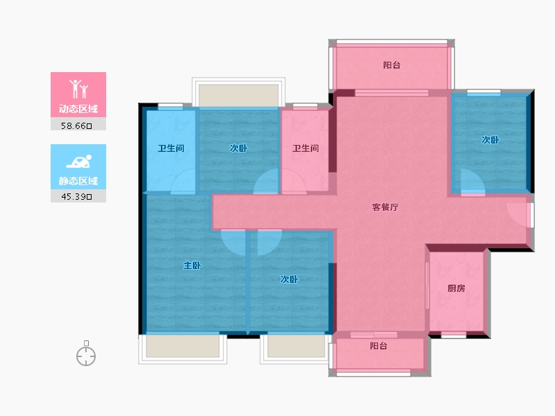 广东省-广州市-美的云筑-93.00-户型库-动静分区