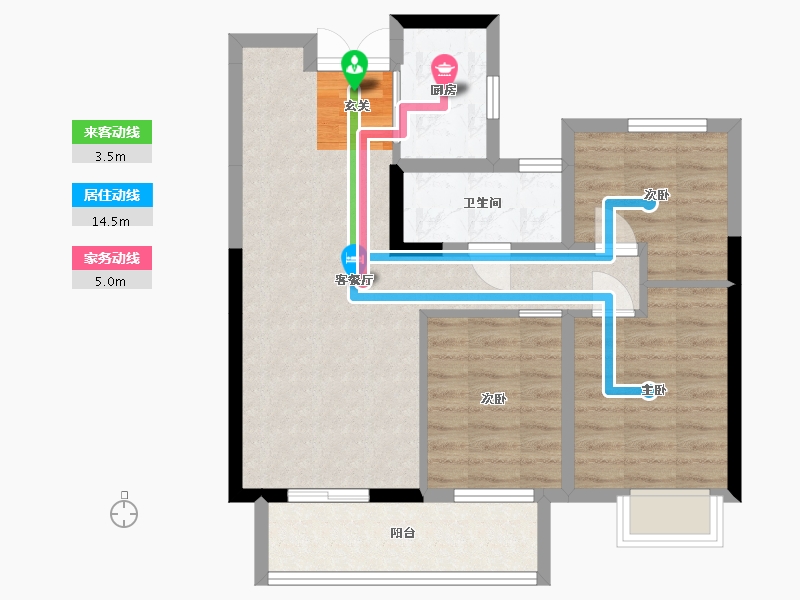 河南省-郑州市-永丰乐城·公园里-70.15-户型库-动静线