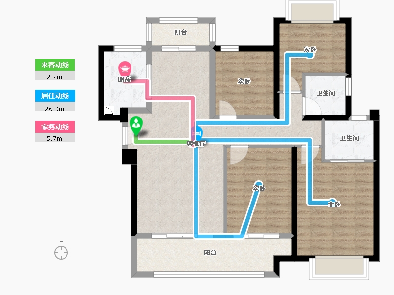 福建省-泉州市-龙湖紫晋城-99.37-户型库-动静线