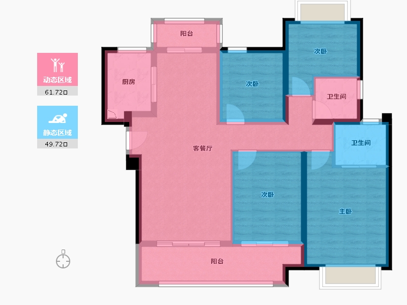 福建省-泉州市-龙湖紫晋城-99.37-户型库-动静分区